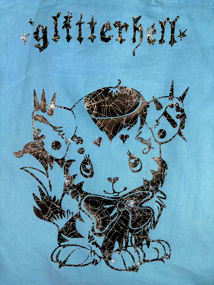 LONELY KITTY spiderweb glow tote