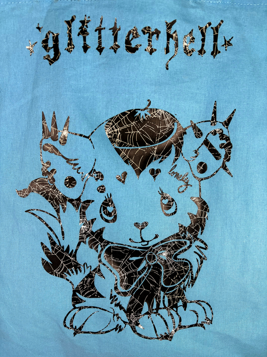 LONELY KITTY spiderweb glow tote