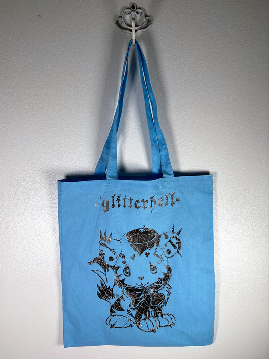 LONELY KITTY spiderweb glow tote