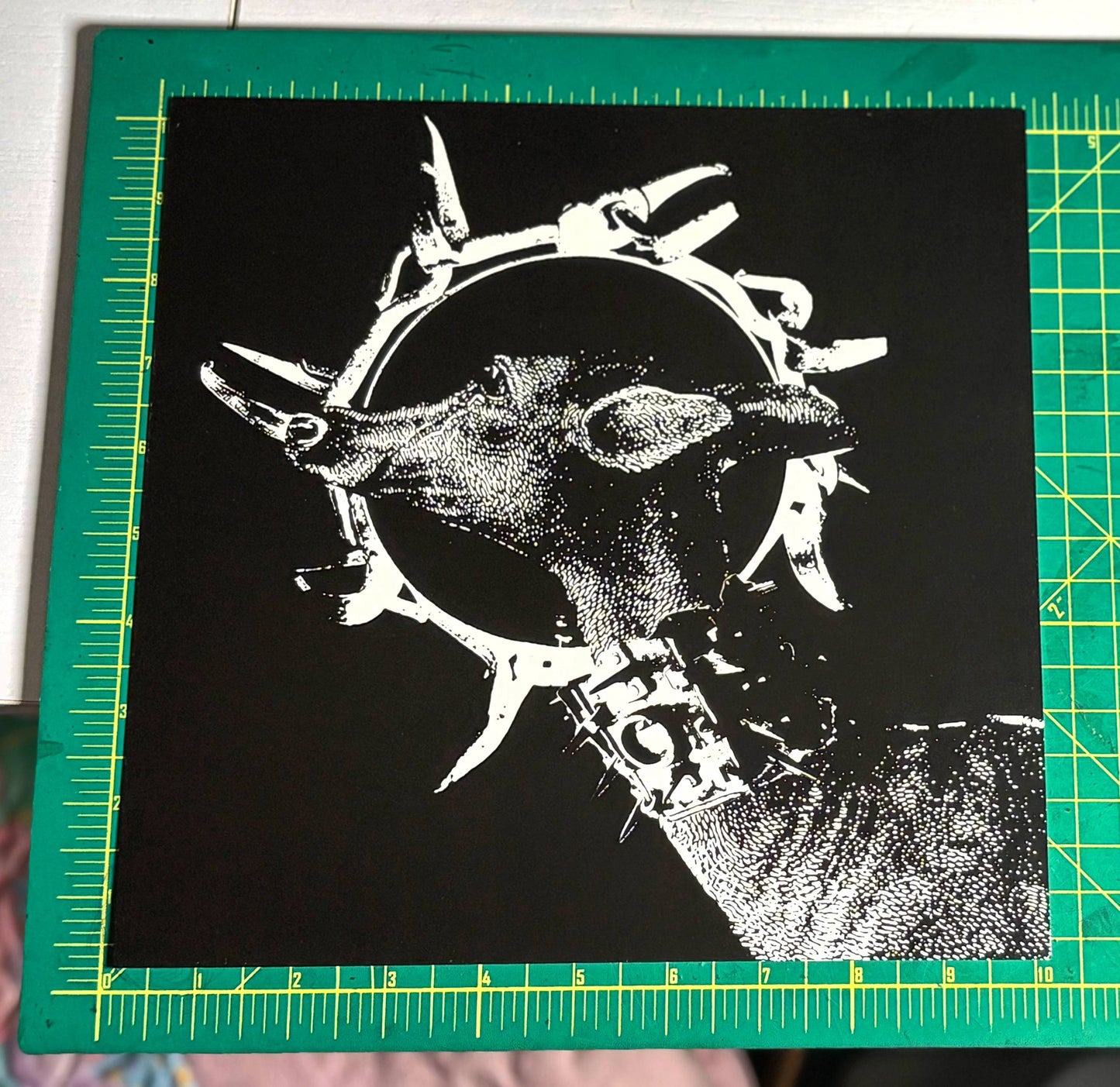 deer in wolf collar (art print - 10"x10")